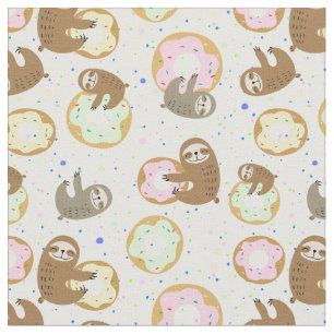 Süße Latte-Donut-Muster Stoff
