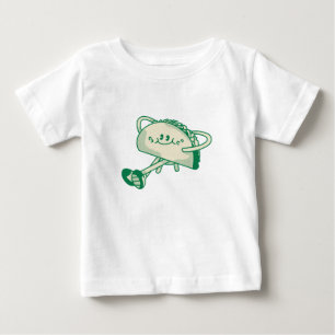 Süße laufende grüne Taco-Maskottchenfigur Baby T-shirt