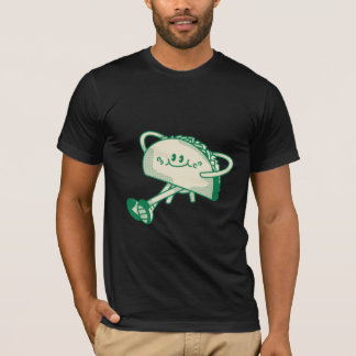 Süße laufende grüne Taco-Maskottchenfigur T-Shirt