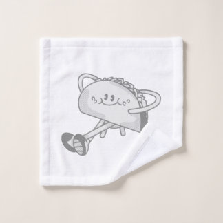 Süße laufende grüne Taco-Maskottchenfigur Waschlappen