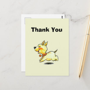 Süße Laufende-Hund-Illustration Danke Postkarte