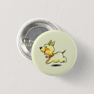 Süße Laufende-Hund-Illustration für Hunde-Liebhabe Button