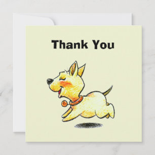 Süße Laufende-Hund-Illustration für Hunde-Liebhabe Dankeskarte