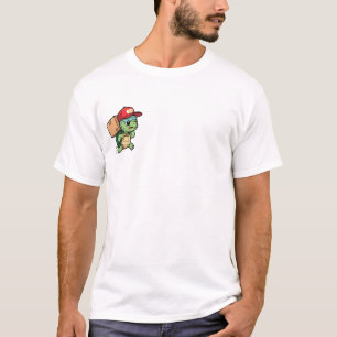Süße laufende Lieferungsschildkröte mit Paket T-Shirt