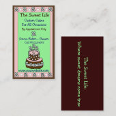 Süße Leben-Kuchen-Visitenkarten Visitenkarte (Vorne/Hinten)