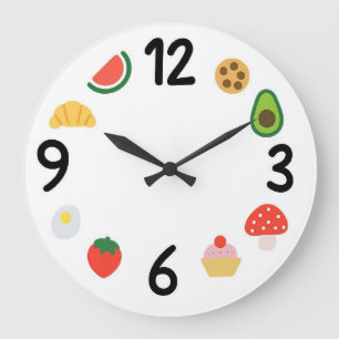 Süße Lebensmittel-Uhr - Kawaii Zahlen Große Wanduhr