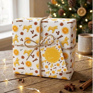 Süße Lebkuchen & Gewürze Weihnachtspapier Geschenkpapier