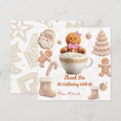 Süße Lebkuchen-Kinderparty Dankeskarte (Vorne/Hinten)