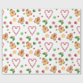 Süße Lebkuchen-Plätzchen u. Süßigkeits-Packpapier Geschenkpapier (Flach)