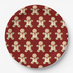 Süße Lebkuchen-Rote Weihnachts-Papierplatte Pappteller