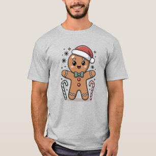 Süße Lebkuchen-Weihnachts-Cartoon-Gestaltung T-Shirt