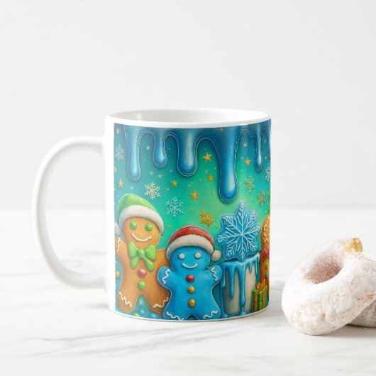 Süße Lebkuchen-Weihnachts-Tasse-Wrap Kaffeetasse (Mit Donut)