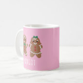 Süße Lebkuchenmännchen mit Schleifen Kaffeetasse (Vorderseite Links)