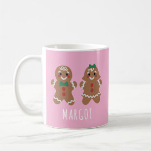 Süße Lebkuchenmännchen mit Schleifen Kaffeetasse
