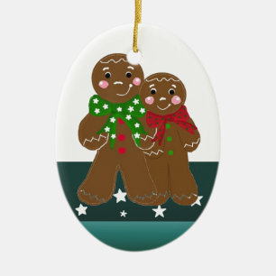 Süße Lebkuchenmänner Keramik Ornament