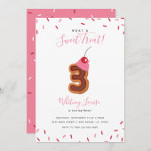 Süße Leckerei Dritter Geburtstag Einladung (Vorne/Hinten)