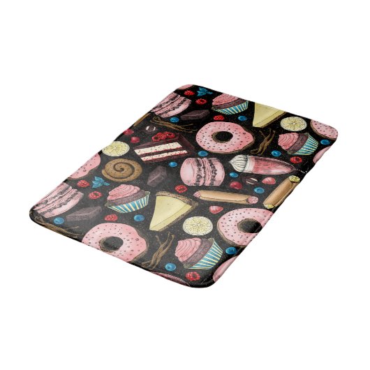 Süße Leckereien Badematte (Schrägansicht)