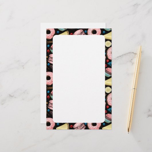 Süße Leckereien Briefpapier (Vorderseite/Rückseite Beispiel)