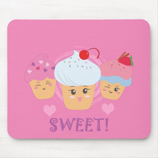 Süße Leckereien - Cupcakes! Mousepad (Vorne)