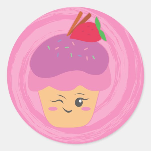 Süße Leckereien - Cupcakes! Runder Aufkleber (Vorderseite)