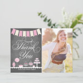 Süße Leckereien danken Ihnen mit Foto Dankeskarte (Stehend Vorderseite)