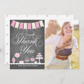 Süße Leckereien danken Ihnen mit Foto Dankeskarte (Vorne/Hinten)