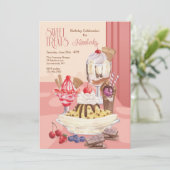 Süße Leckereien Geburtstagsparty Einladung (Stehend Vorderseite)