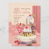 Süße Leckereien Geburtstagsparty Einladung (Vorne/Hinten)