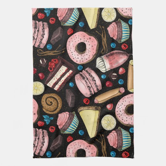 Süße Leckereien Geschirrtuch (Vertikal)
