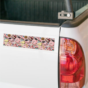 Süße Leckereien in Rosa Autoaufkleber