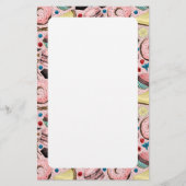 Süße Leckereien in Rosa Briefpapier (Vorderseite)