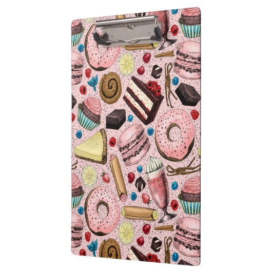 Süße Leckereien in Rosa Klemmbrett (Links)