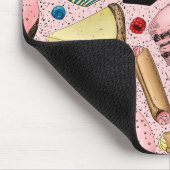 Süße Leckereien in Rosa Mousepad (Ecke)