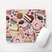 Süße Leckereien in Rosa Mousepad (Mit Mouse)