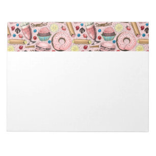 Süße Leckereien in Rosa Notizblock