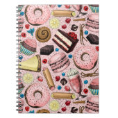 Süße Leckereien in Rosa Notizblock (Vorderseite)