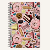 Süße Leckereien in Rosa Notizblock (Vorderseite)