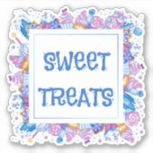Süße Leckereien, maßgeschneidert Vinyl Sticker (Vorderseite)