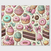 Süße Leckereien mit Bows Geschenkpapier (Flach)