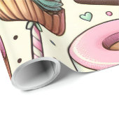 Süße Leckereien mit Bows Geschenkpapier (Rolleneckpunkt)