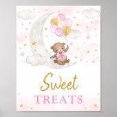 Süße Leckereien Moon Teddy Bären Pink Gold Balloon Poster (Vorne)