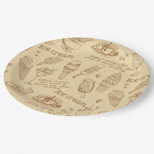 Süße Leckereien Pappteller (Schrägansicht)