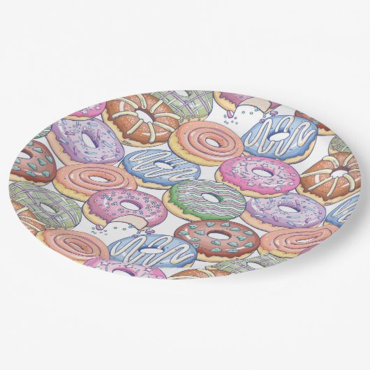 Süße Leckereien Pappteller (Schrägansicht)