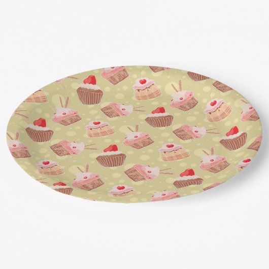 Süße Leckereien Pappteller (Schrägansicht)