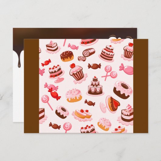 Süße Leckereien Postkarte (Vorne/Hinten)