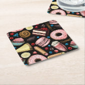 Süße Leckereien Rechteckiger Pappuntersetzer (angewinkelt)