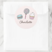 Süße Leckereien Runder Aufkleber (Tasche)