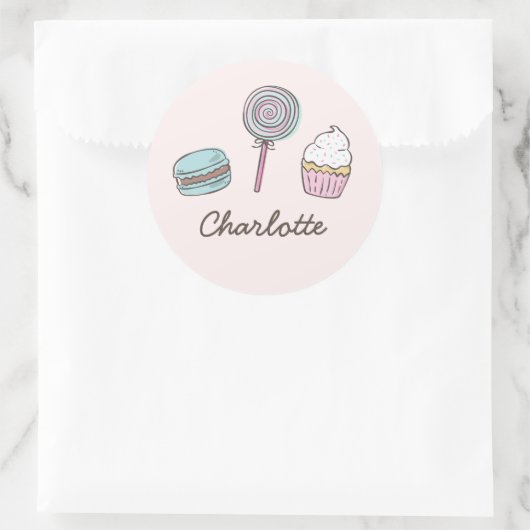 Süße Leckereien Runder Aufkleber (Tasche)