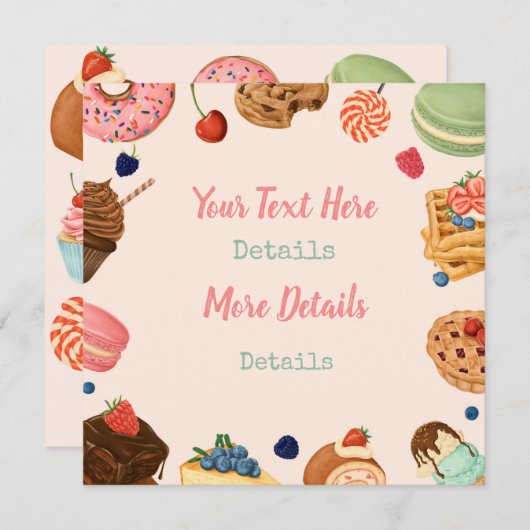 Süße Leckereien Save the Date (Vorne/Hinten)