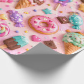 Süße Leckerlis & Eiscreme Muster Geschenkpapier (Ecke)